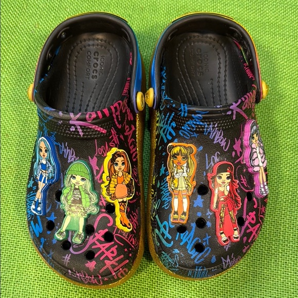 RARE Colorful Kids Crocs Rainbow High Cutie Crush Clogs size 2J - Picture 3 of 14